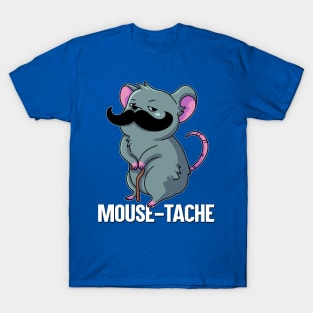 Mouse-Tache Pun English Funny Word Play T-Shirt